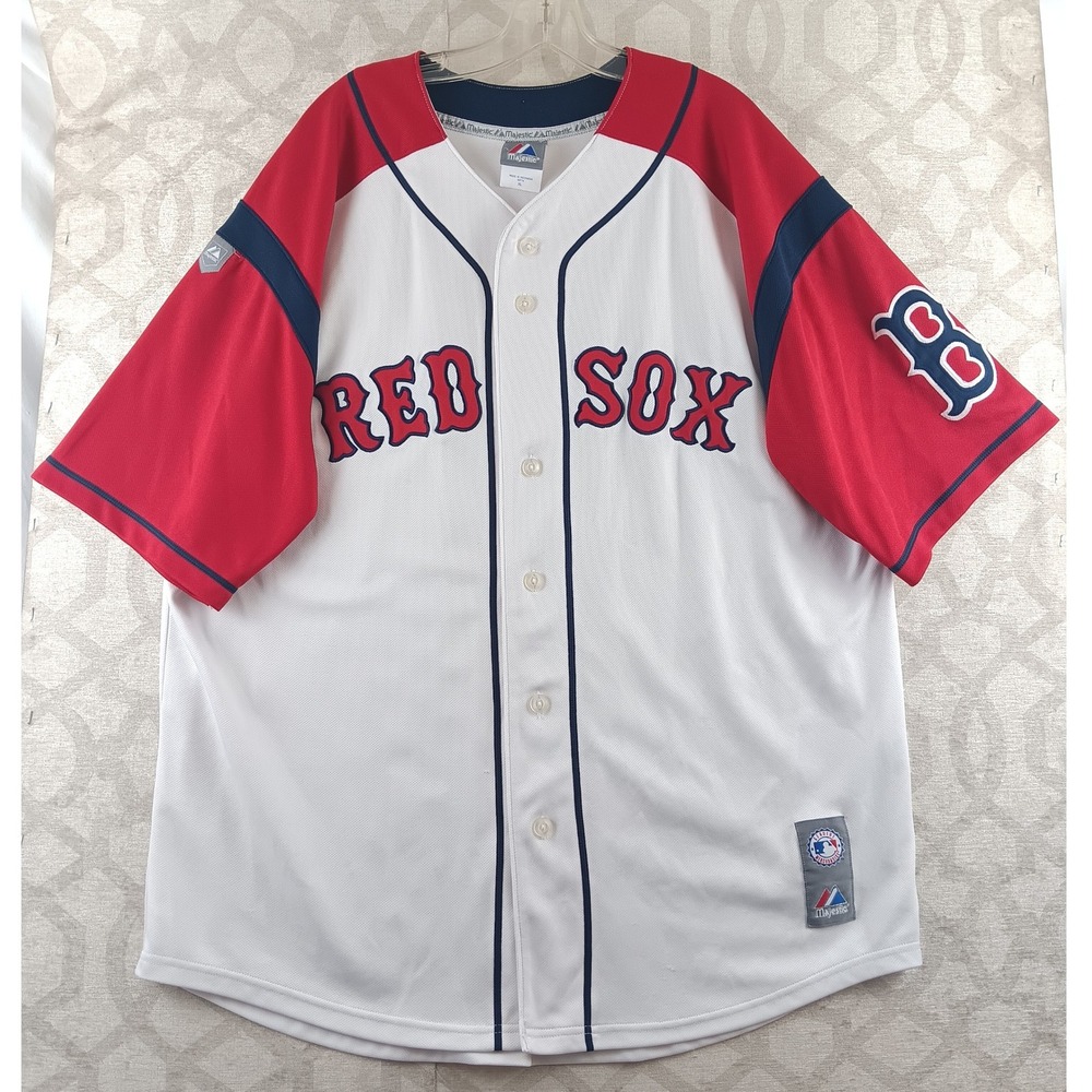 Majestic Boston Red Sox Jersey XL‎ MLB Baseball Button Front